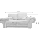 Vegas 3 Seater Sofa Grey Fabric
