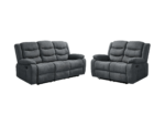 Sorrentino Recliner Sofa Set 3+2 Grey Chenille Fabric