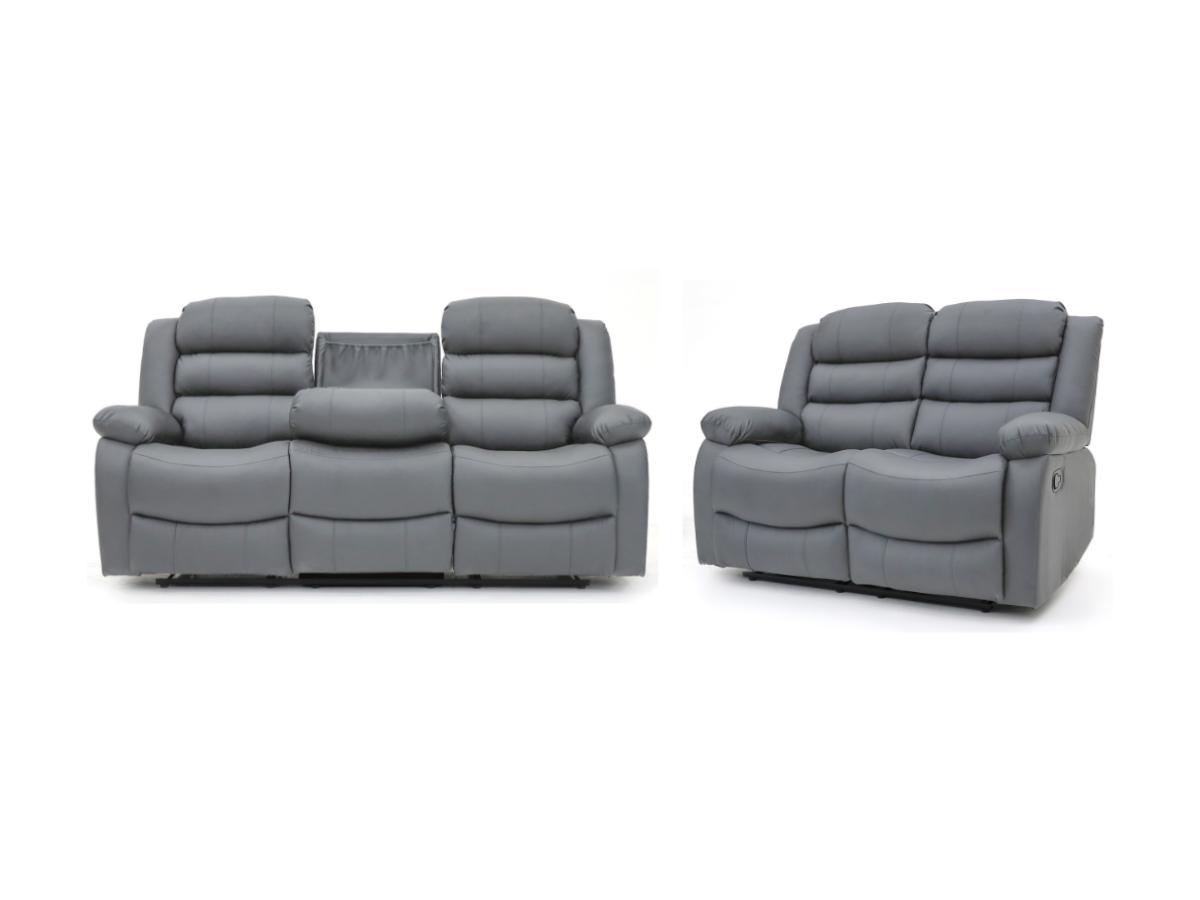 Sorrentino 3+2 Recliner Sofa Set Aire Leather - Image 4